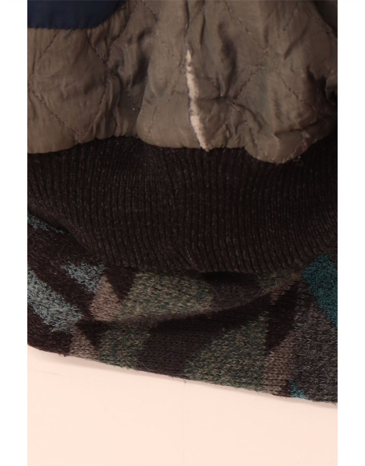 Męska kurtka bomber w stylu vintage UK 42 XL Wielobarwna geometryczna wełna alpaki