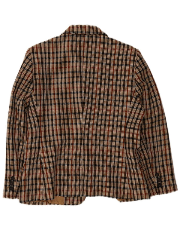 DAKS Womens 2 Button Blazer Jacket UK 14 Medium Multicoloured Check