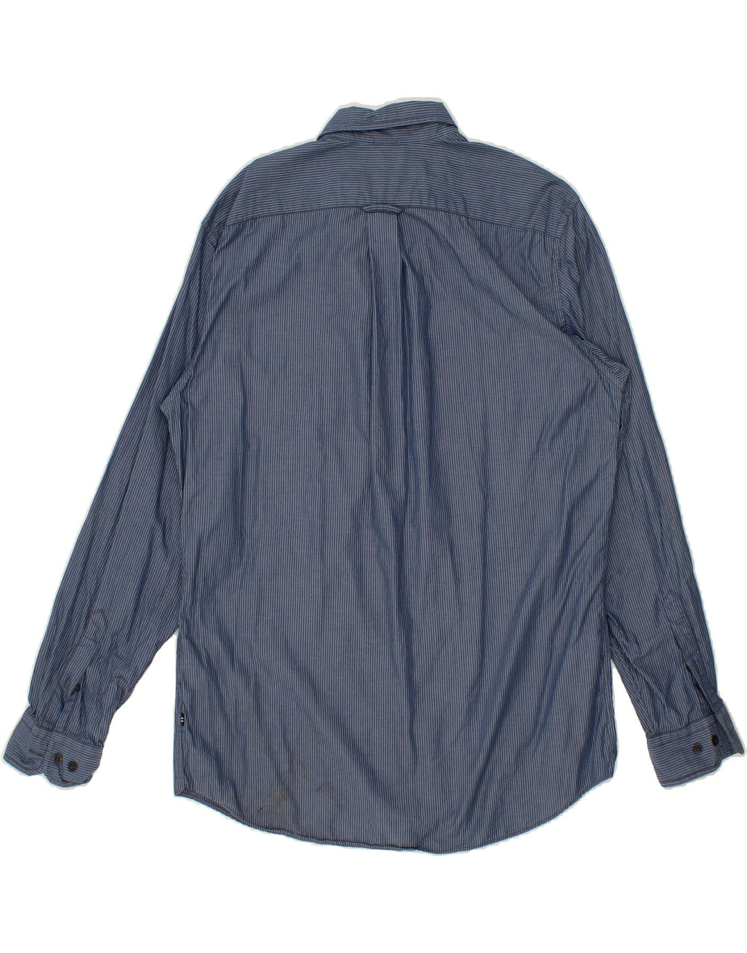 NAUTICA Mens Classic Fit Shirt Medium Navy Blue Striped Vintage Nautica and Second-Hand Nautica from Messina Hembry 