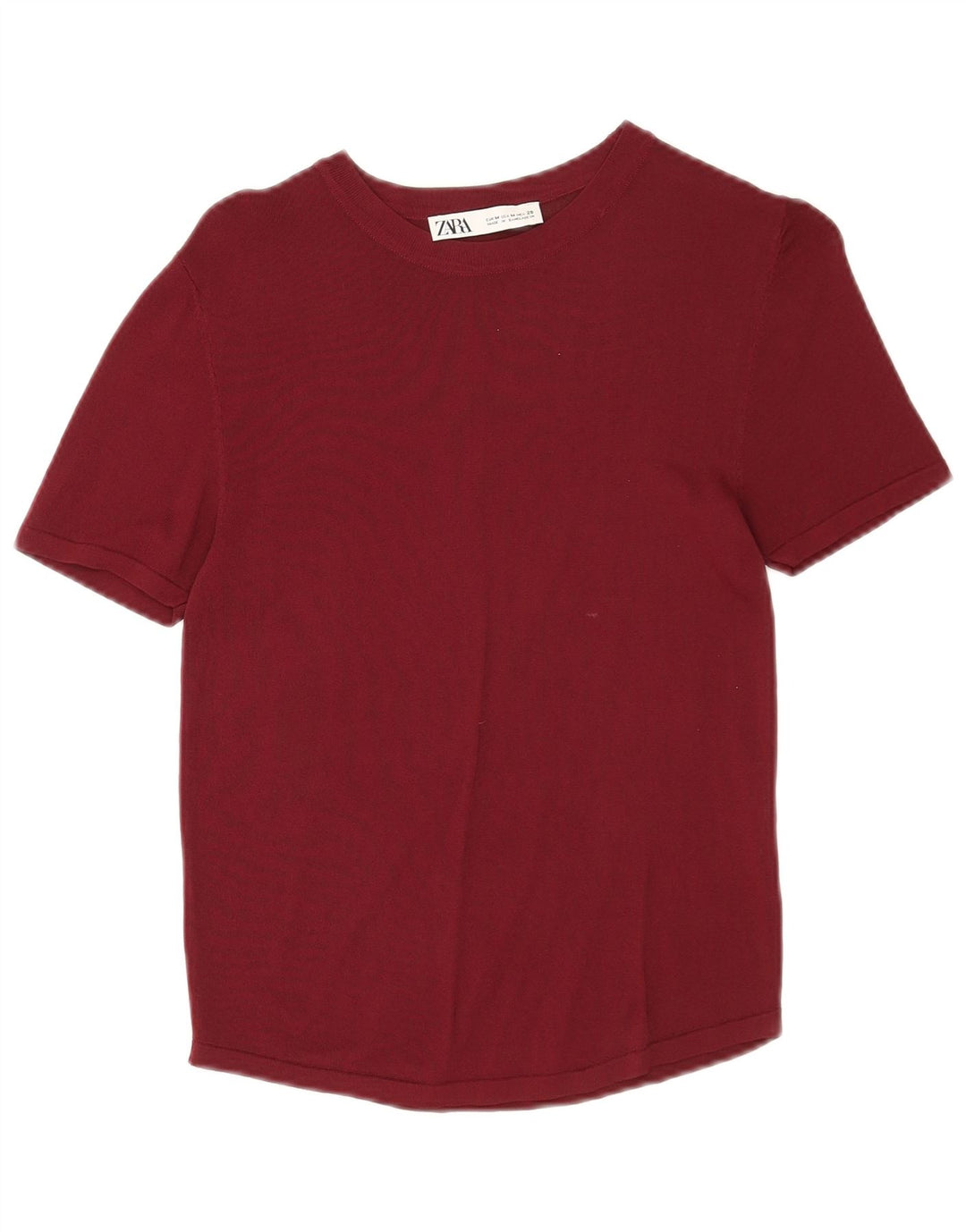 T-shirt damski Zara Top UK 12 Średni bordowy wiskoza
