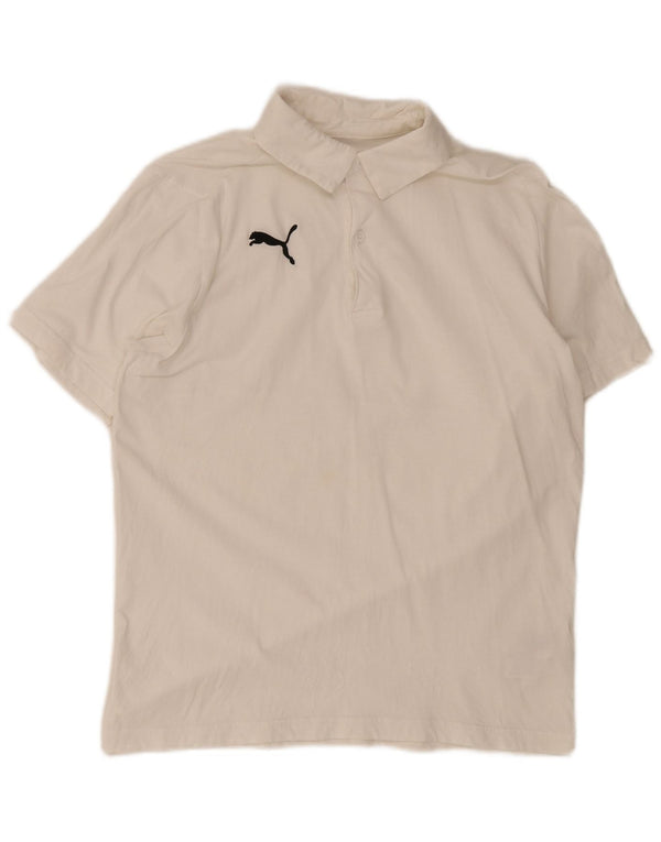 Męska koszulka polo Puma, średnia biała bawełna