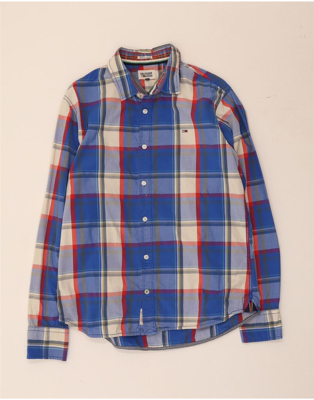 Koszula męska Tommy Hilfiger, duża, niebieska, bawełniana krata