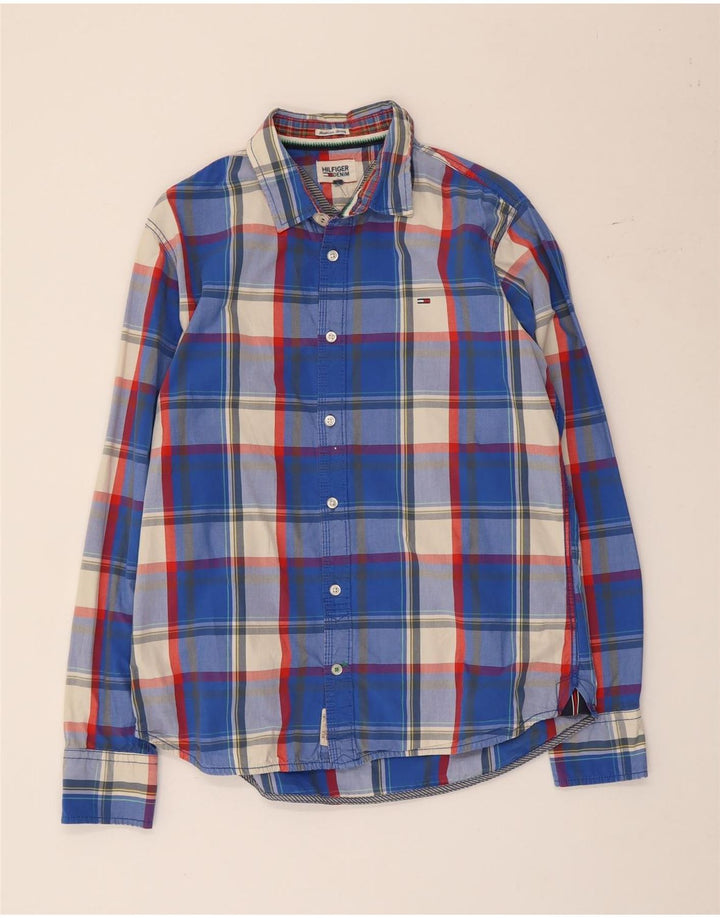 Koszula męska Tommy Hilfiger, duża, niebieska, bawełniana krata
