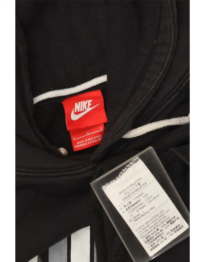Męski sweter z kapturem Nike z grafiką, duży, czarny, bawełniany