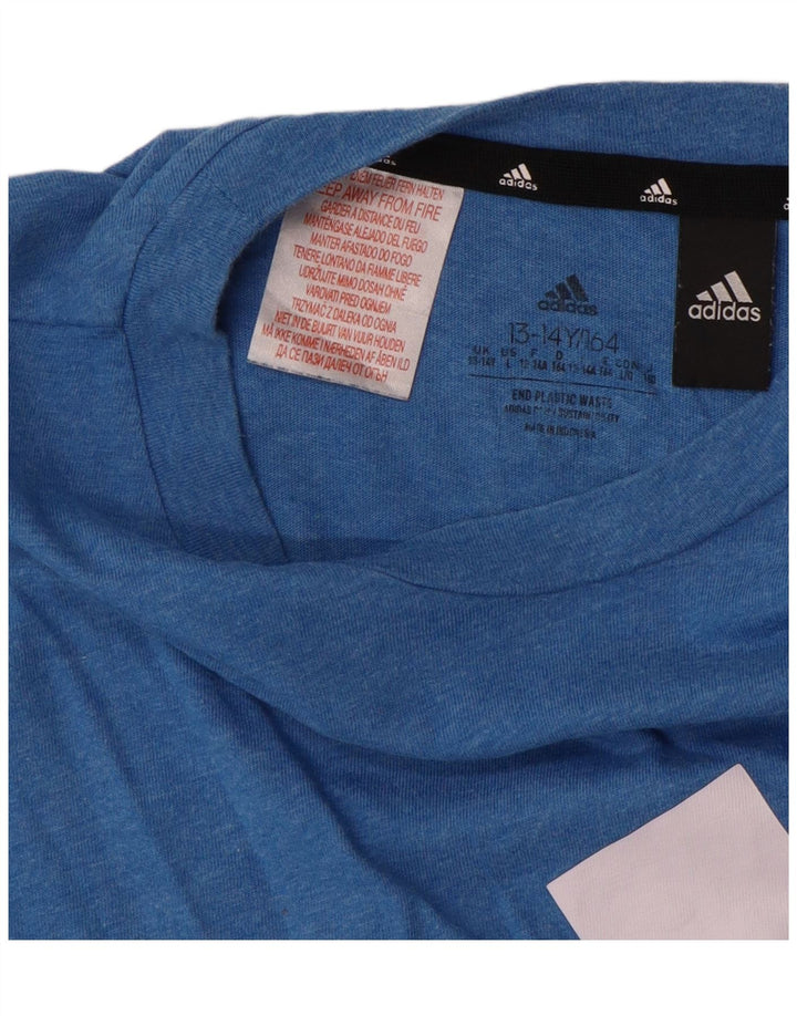 Chłopięcy T-shirt z grafiką ADIDAS 13-14 lat, niebieski