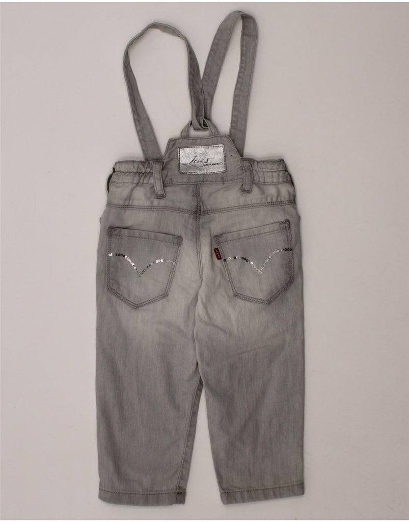 LEVI'S Baby Girls Dungarees Straight Jeans 9-12 Months W18 L10 Grey Cotton Vintage Levi's and Second-Hand Levi's from Messina Hembry 