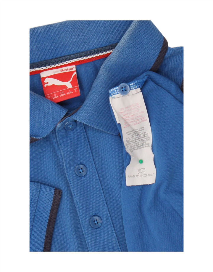 Męska koszulka polo Puma, duża, niebieska, bawełniana