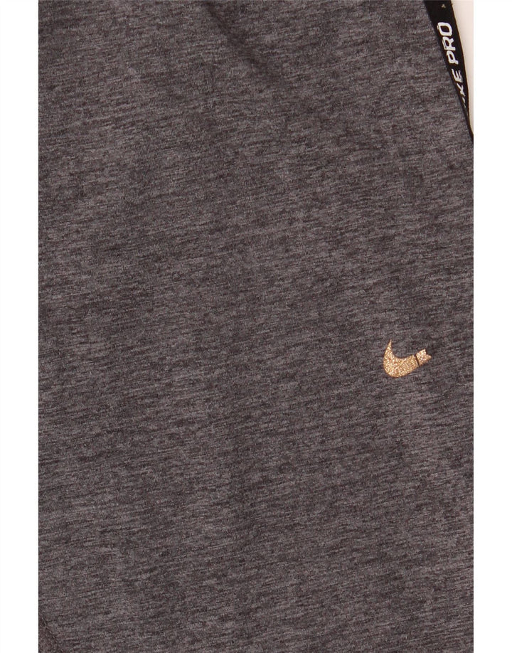 Damskie legginsy NIKE Dri Fit Graphic UK 12, średnioszare, z blokami kolorów