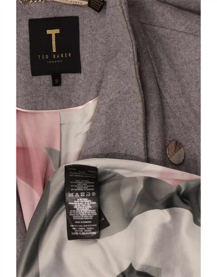 Płaszcz damski Ted Baker, rozmiar 2, mały, szary, wełniany