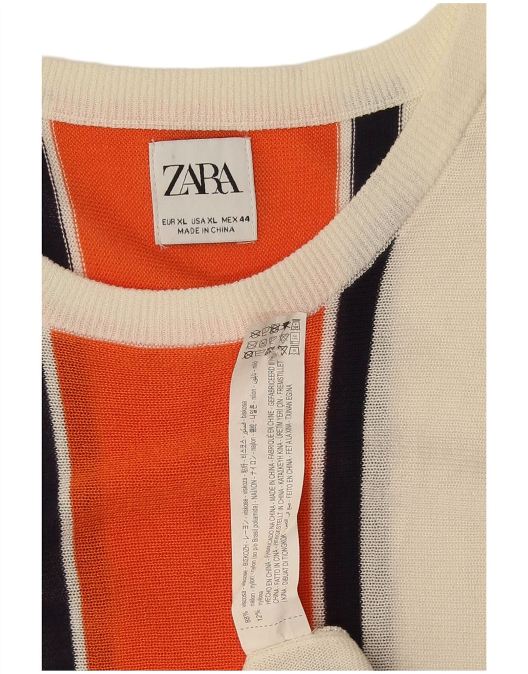 Damska sukienka podstawowa Zara UK 18 XL, wiskoza w białe paski