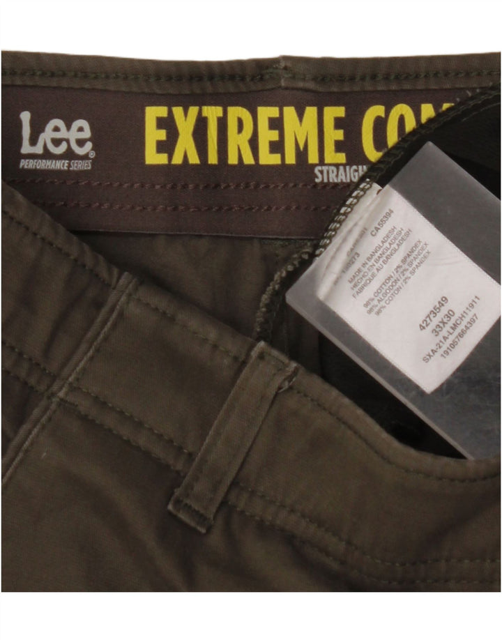 Męskie proste spodnie chino LEE Extreme Comfort W33 L30, bawełna khaki