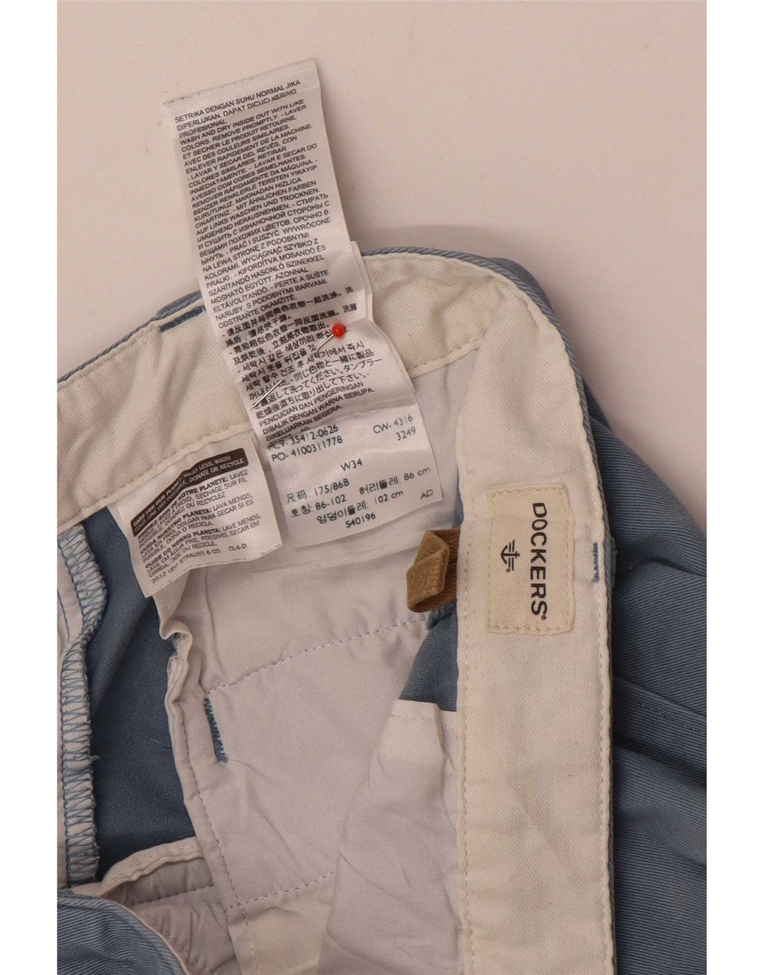 Męskie spodenki cargo Dockers W34, duże, niebieskie, bawełniane