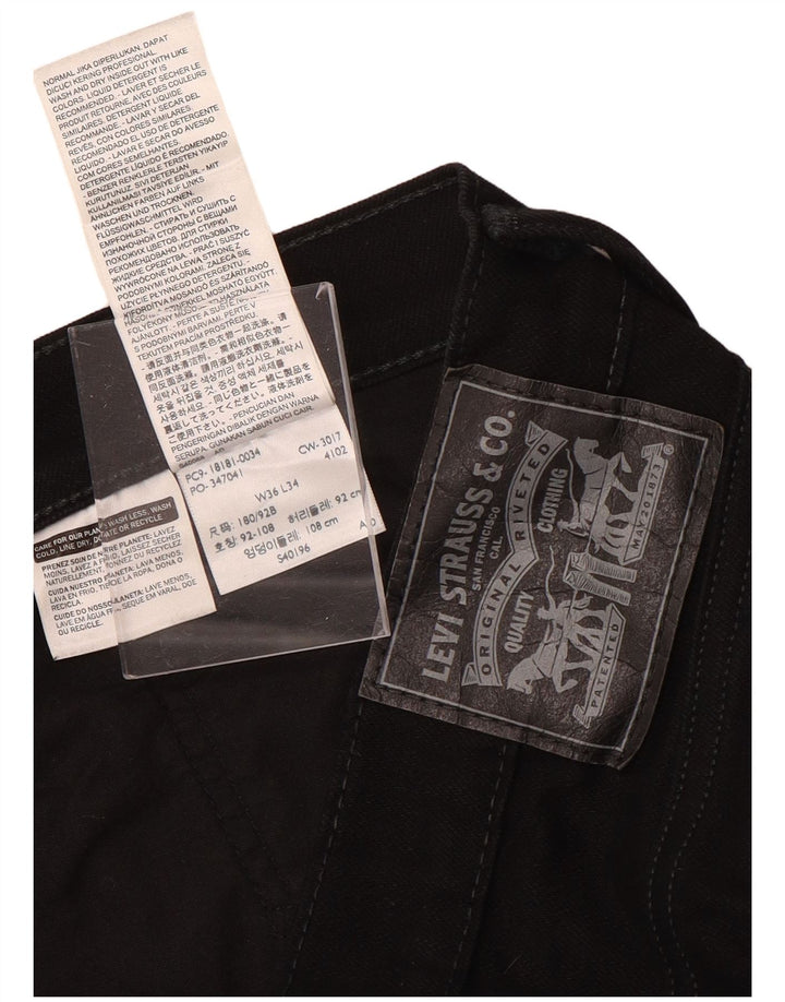 Męskie proste dżinsy LEVI'S W36 L34 Czarna bawełna