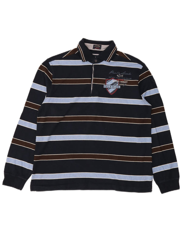 Męska koszulka polo Paul & Shark z długim rękawem i grafiką, 2XL w kolorze granatowym w paski