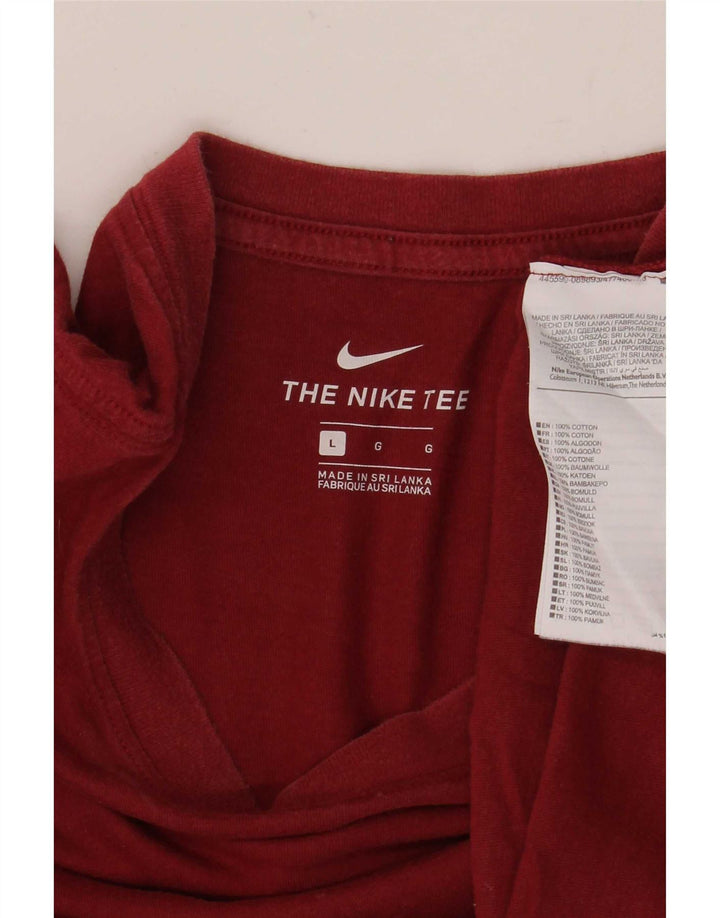 T-shirt męski Nike, duży, bordowy, bawełniany