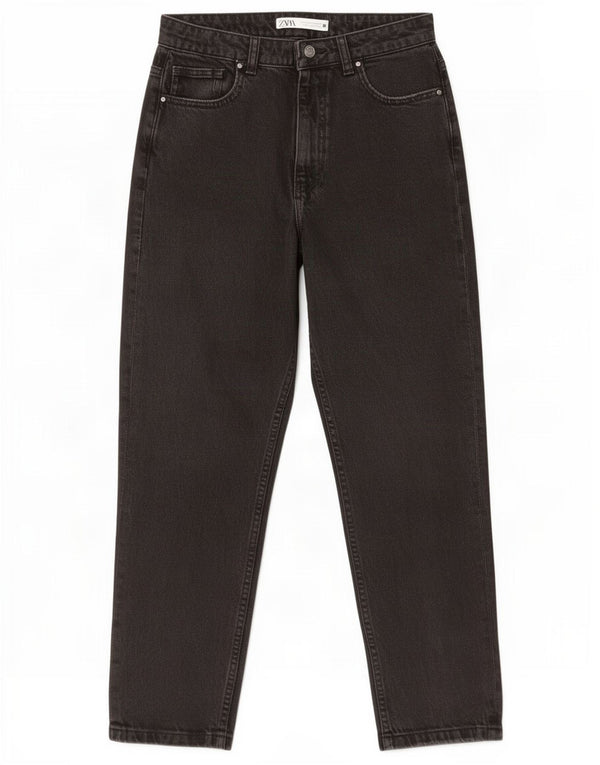 Zara Womens Tapered Jeans EU 38 Small W28 L28 Black Cotton
