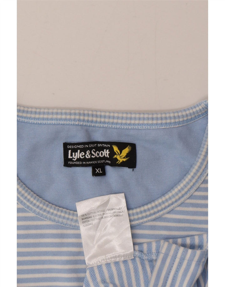 Lyle & Scott Męski top z długim rękawem XL w niebieskie prążki