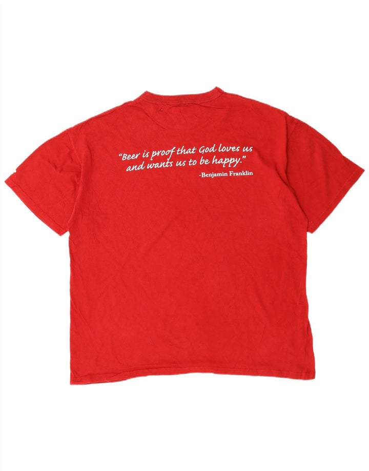 Męski T-shirt z grafiką RUSSELL ATHLETIC, duży, czerwony, bawełniany