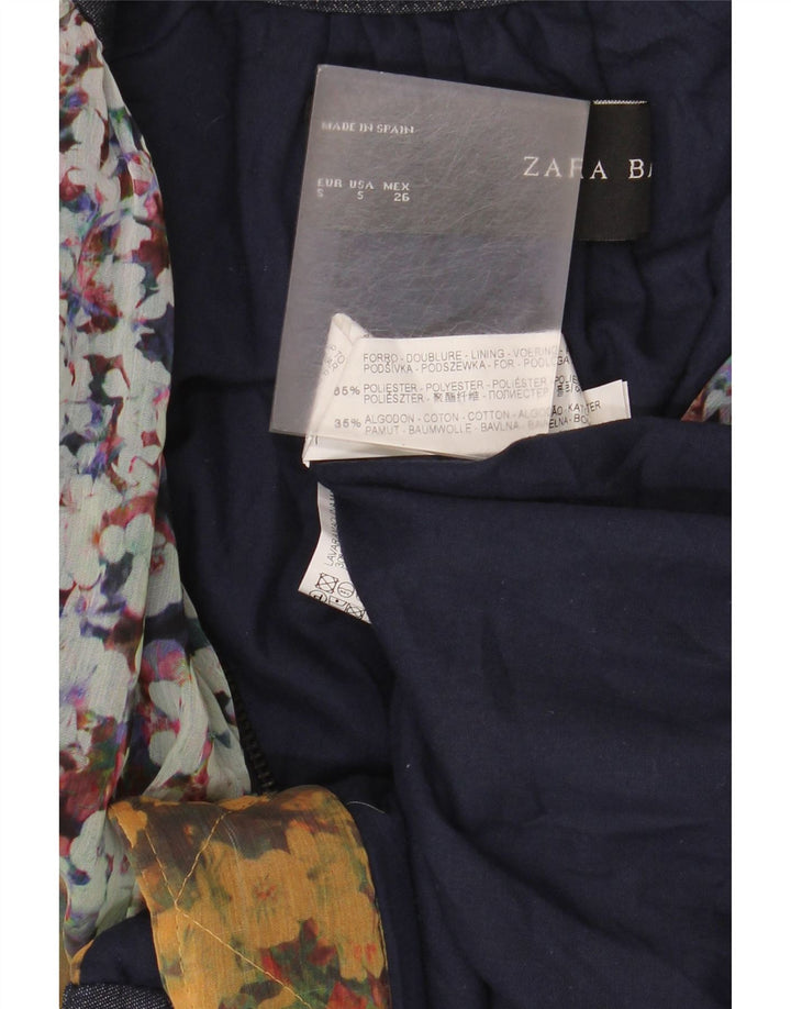 Damska kurtka bomberka oversize Zara UK 10, mała, żółta, z poliestru w kwiaty