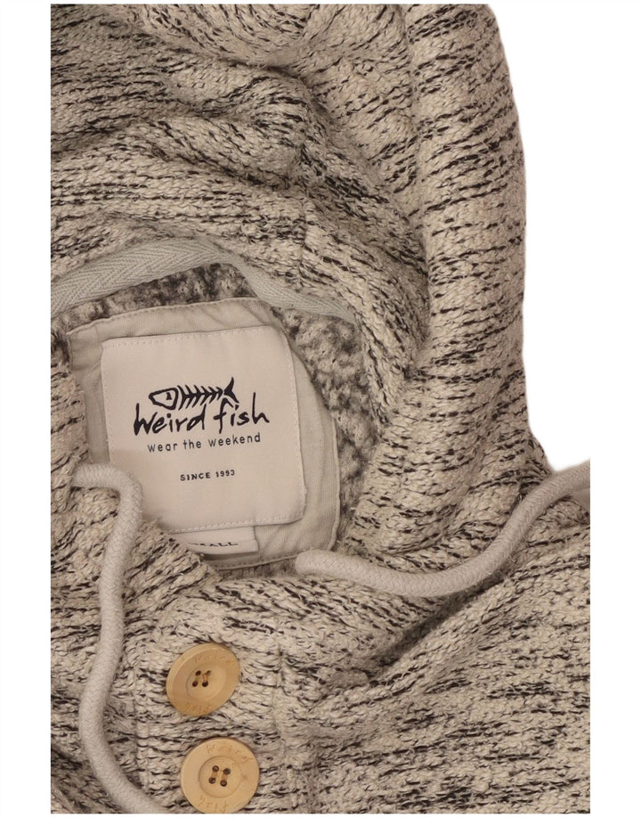 Męski sweter z kapturem WEIRD FISH, mały, szary, nakrapiany