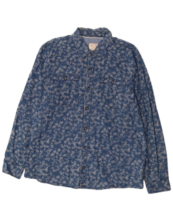 Koszula męska Fat Face 2XL, niebieska, bawełniana w kwiaty