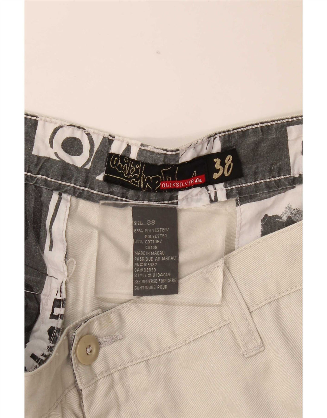 Męskie spodenki codzienne Quiksilver W38 XL Beżowy poliester