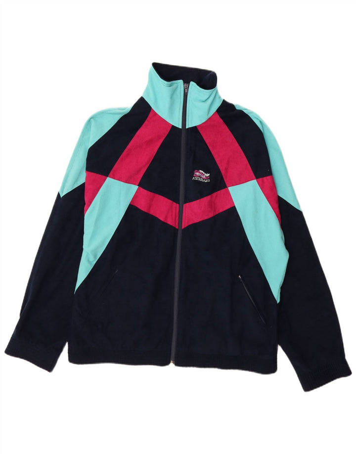 Męska kurtka dresowa TERINDA, duża, granatowa, z blokami kolorów