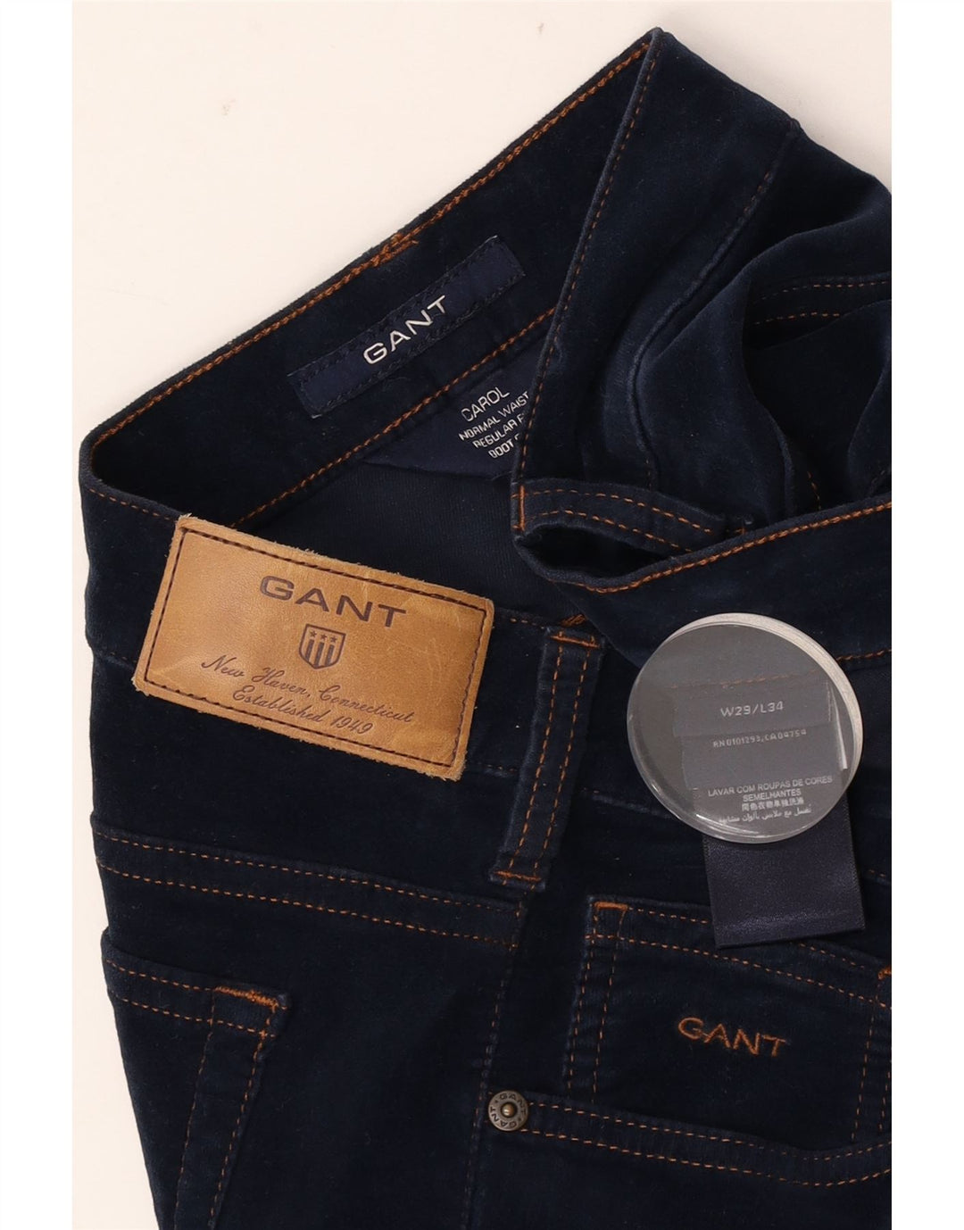 Damskie jeansy Bootcut Gant Carol W29 L28 Granatowe, bawełniane
