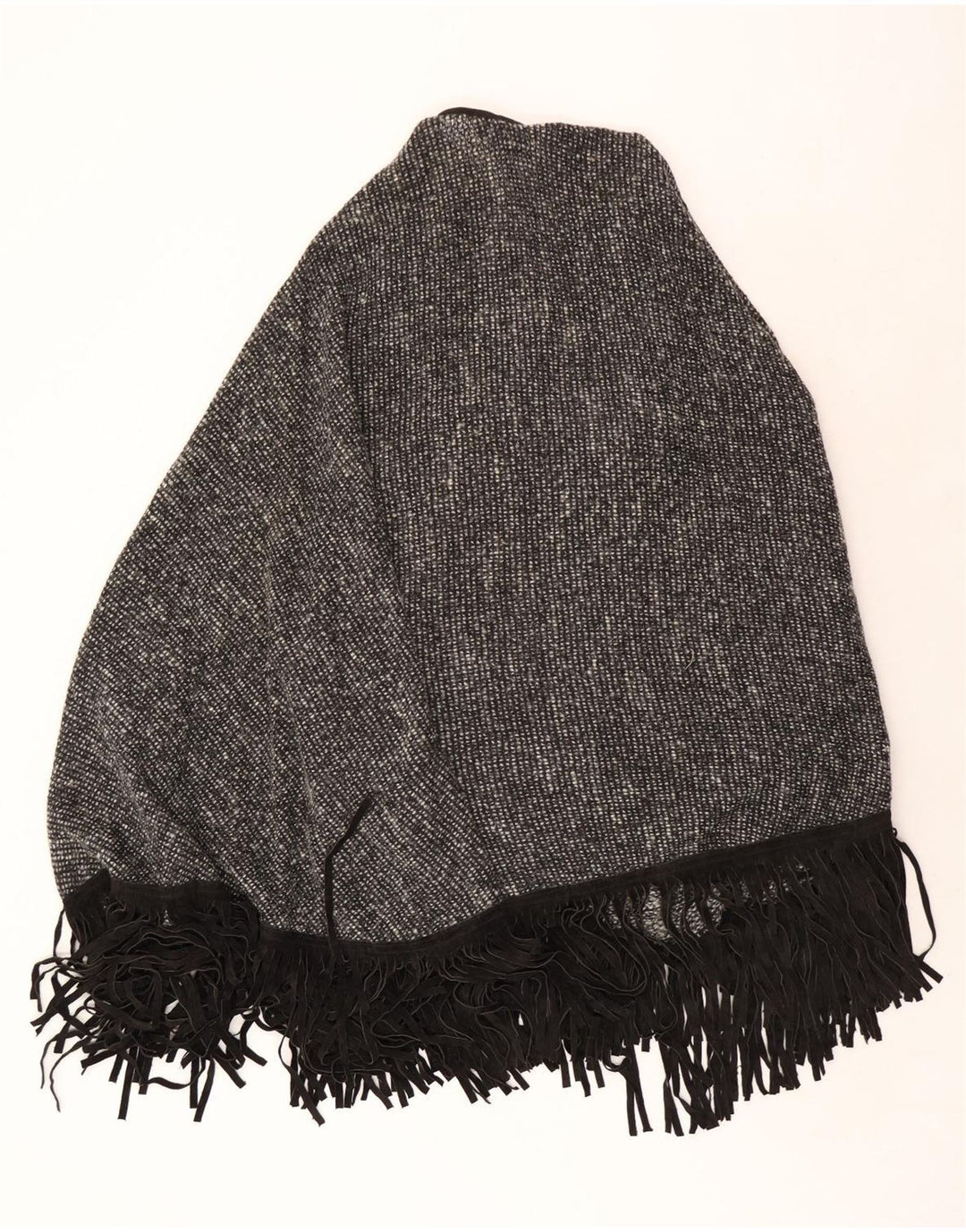 Vintage damski sweter poncho UK 22 3XL szary