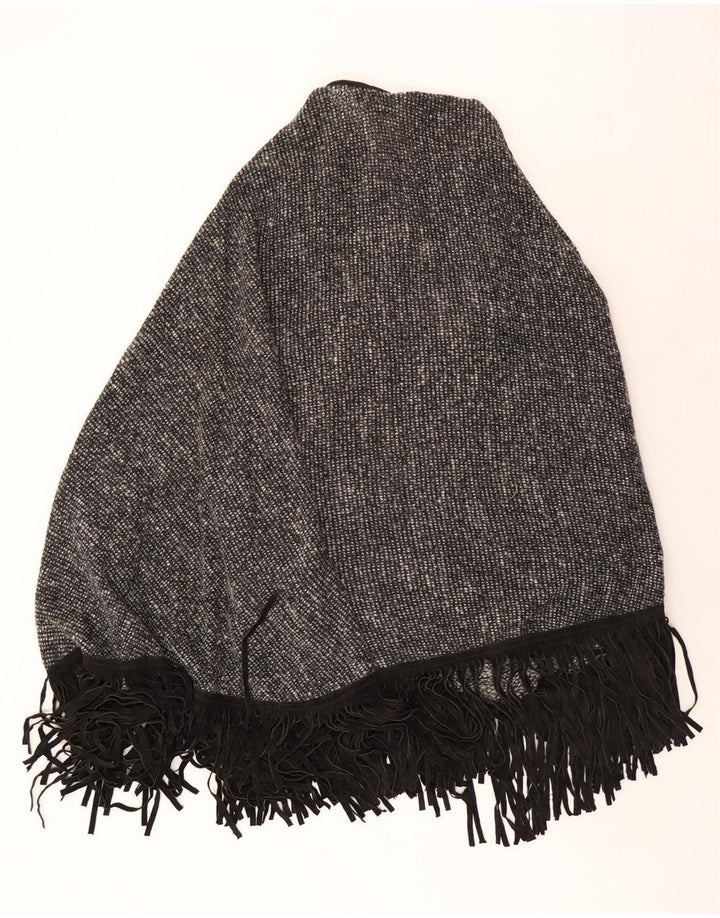 Vintage damski sweter poncho UK 22 3XL szary