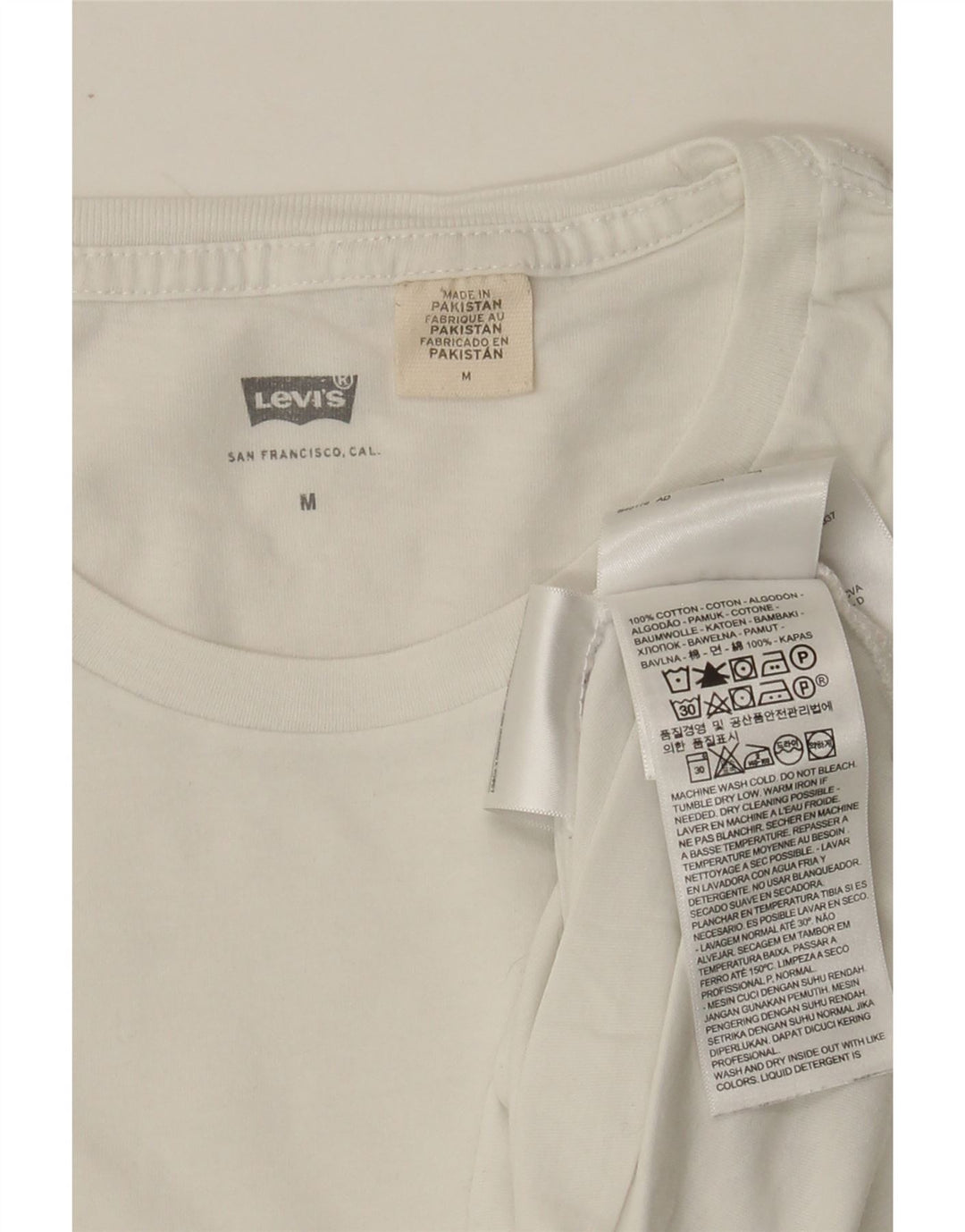 LEVI'S Mens T-Shirt Top Medium White Cotton Vintage Levi's and Second-Hand Levi's from Messina Hembry 