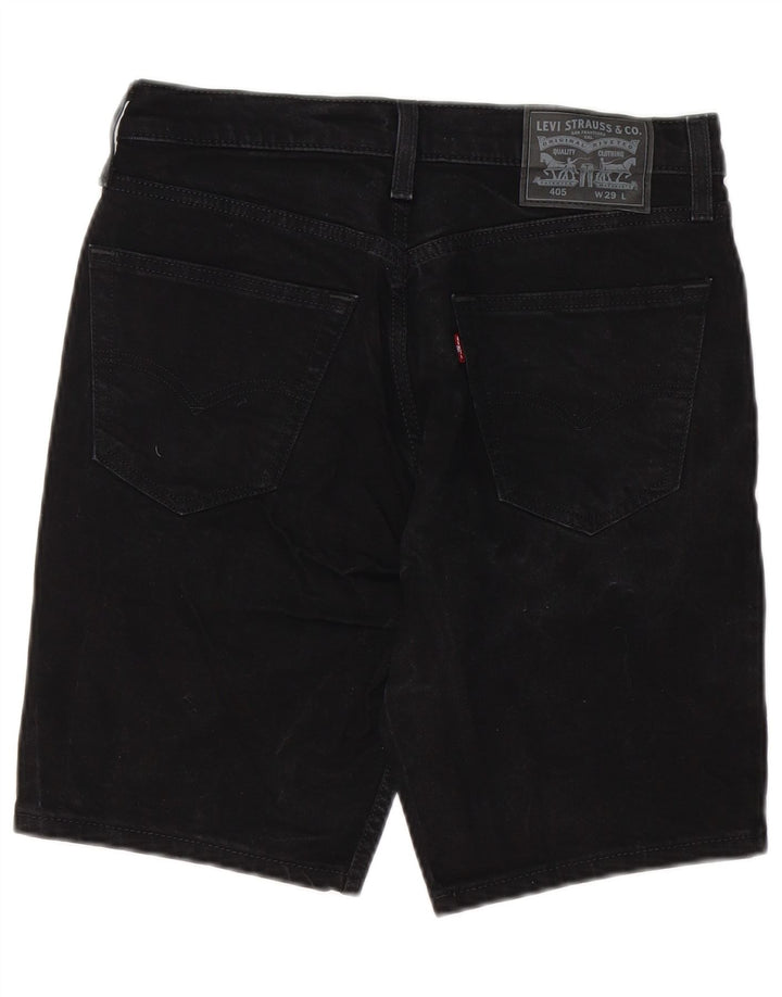 LEVI'S Mens 405 Denim Shorts W29 Small Black Cotton