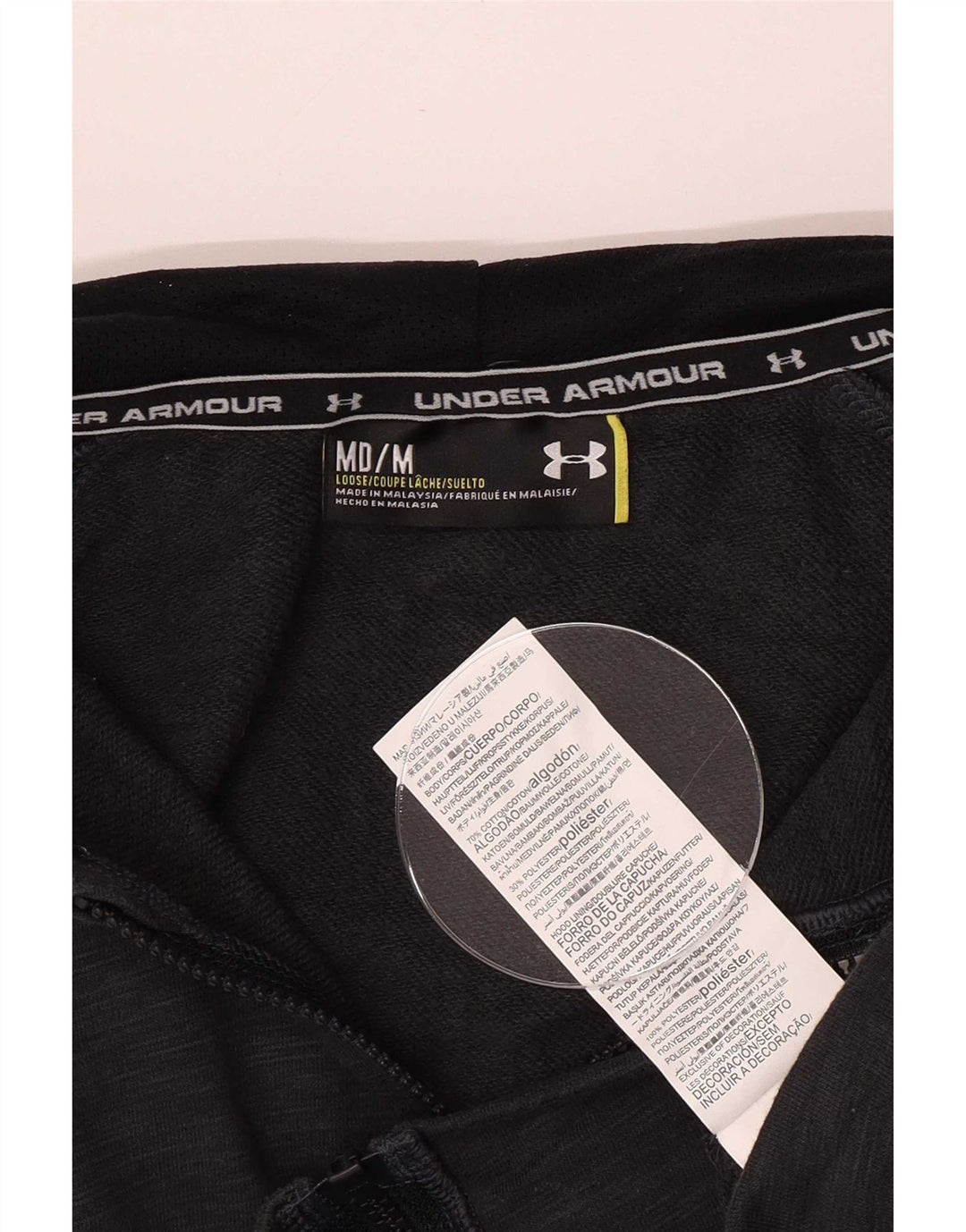 Męski sweter z kapturem i zamkiem Under Armour, średnioszary, bawełniany
