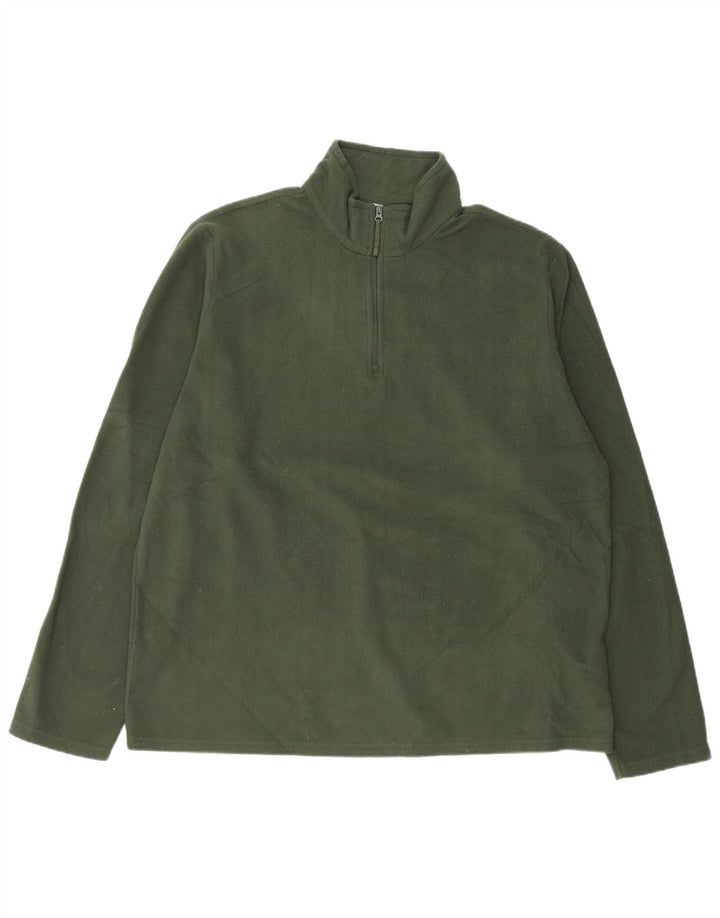 Męski sweter polarowy Mountain Warehouse z zamkiem błyskawicznym XL, zielony, poliestrowy