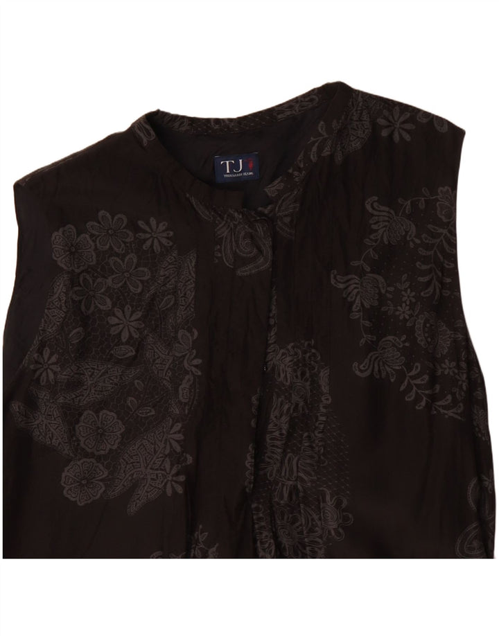 Damska sukienka o linii A bez rękawów Trussardi Jeans IT 44 Średni czarny w kwiaty