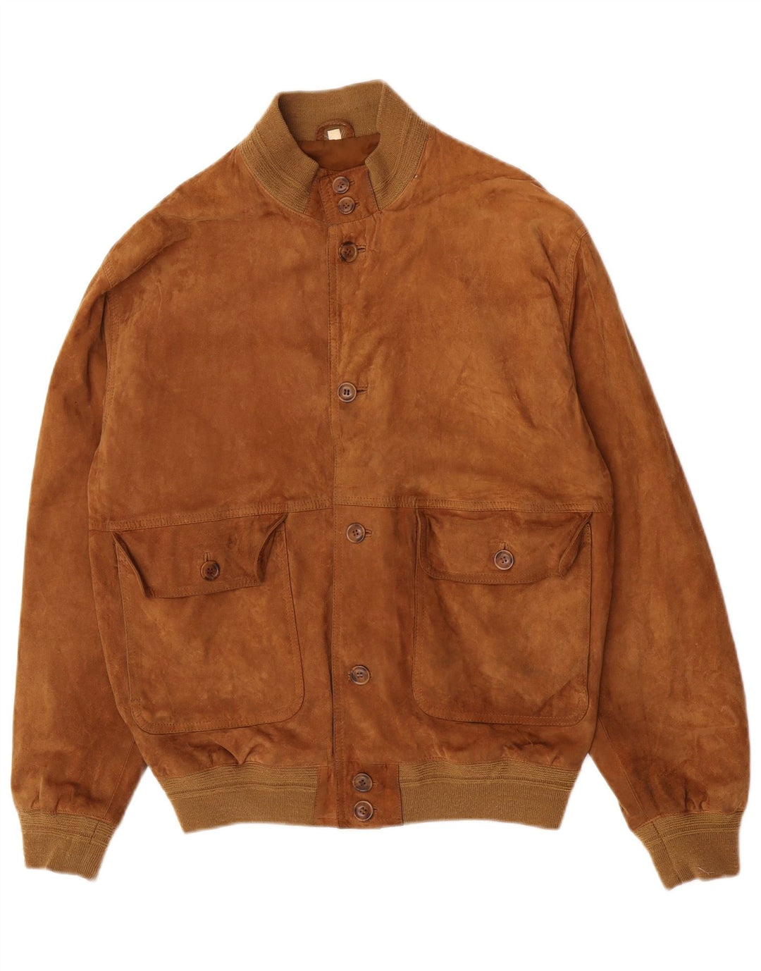 Męska zamszowa kurtka bomber w stylu vintage IT 50, duża brązowa