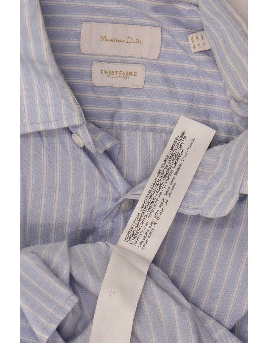 Koszula męska Massimo Dutti XL, niebieska, bawełniana w prążki