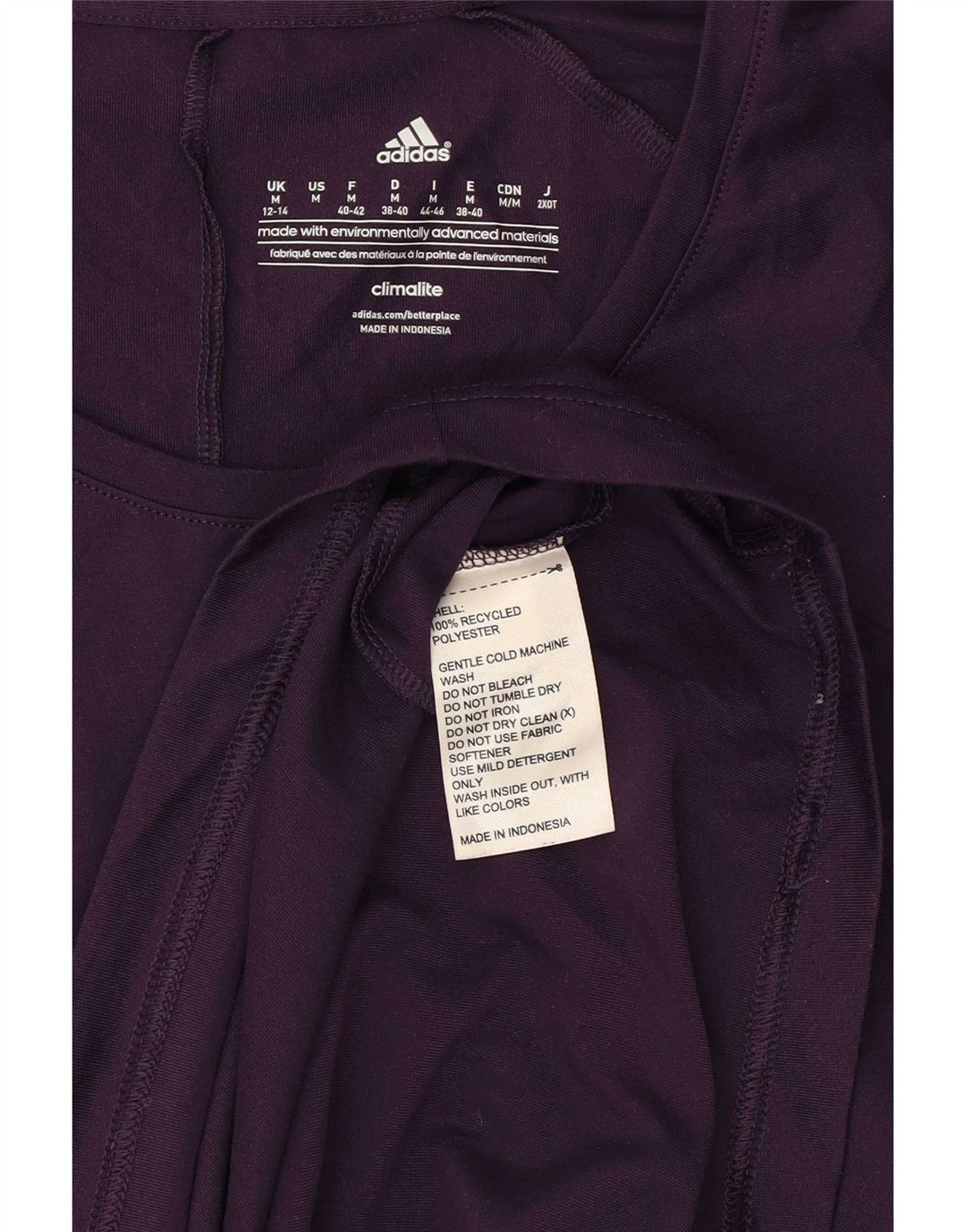 Damska koszulka Adidas Climalite Top UK 12/14 Średni fioletowy poliester