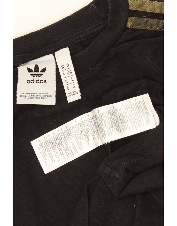 Męski top ADIDAS z długim rękawem, średni czarny, bawełniany