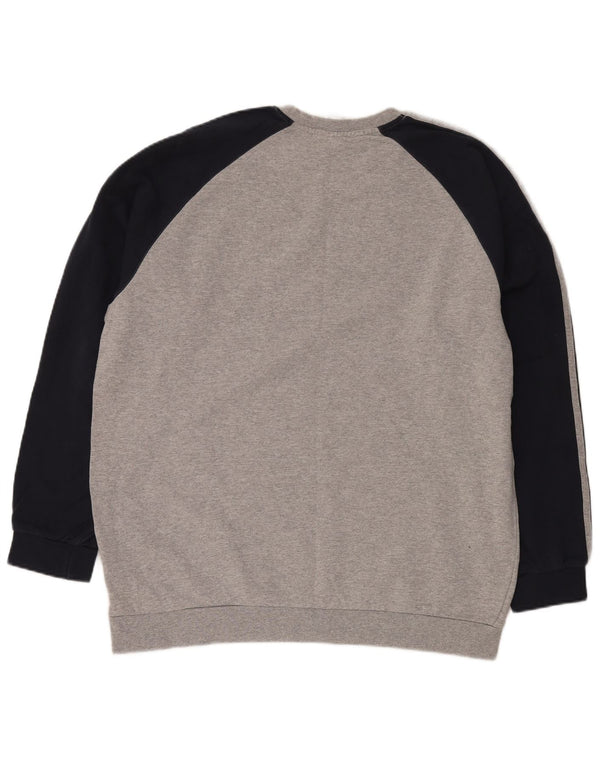 Bluza męska ADIDAS, 2XL, szara, bawełniana z blokami kolorów