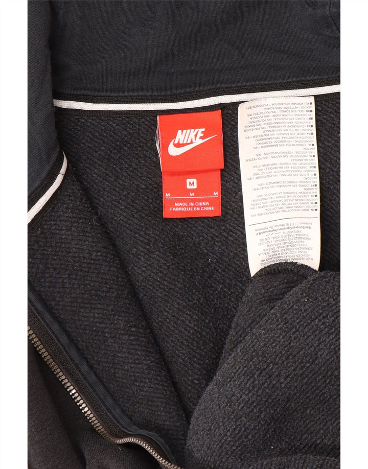 Męski sweter z kapturem i zamkiem błyskawicznym NIKE, bawełniany, w kolorze średniej czerni