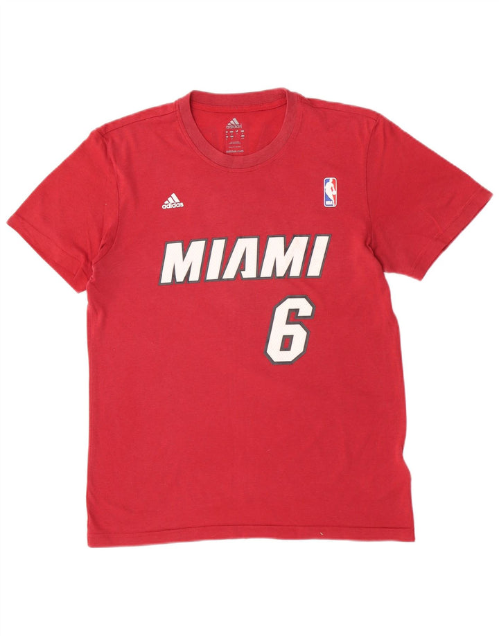 Męska koszulka z grafiką Adidas Miami Top, średni bordowy poliester