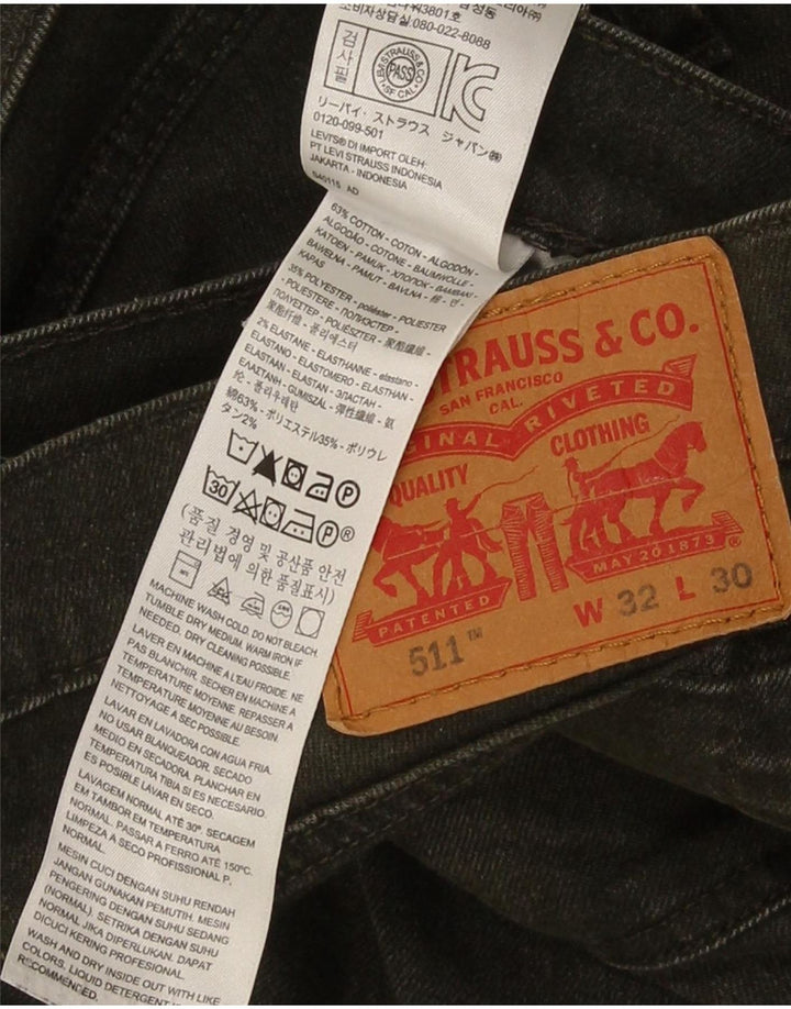 Męskie jeansy Levi's 511 Slim W32 L30 Zielona bawełna