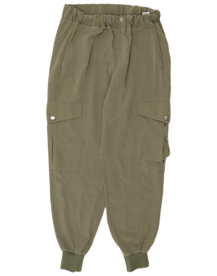 Damskie spodnie joggery Zara, małe, W28 L27, khaki, poliester