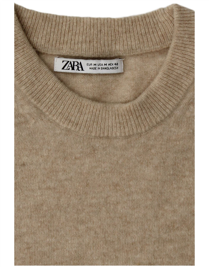 Męski sweter Zara z okrągłym dekoltem, średni beż