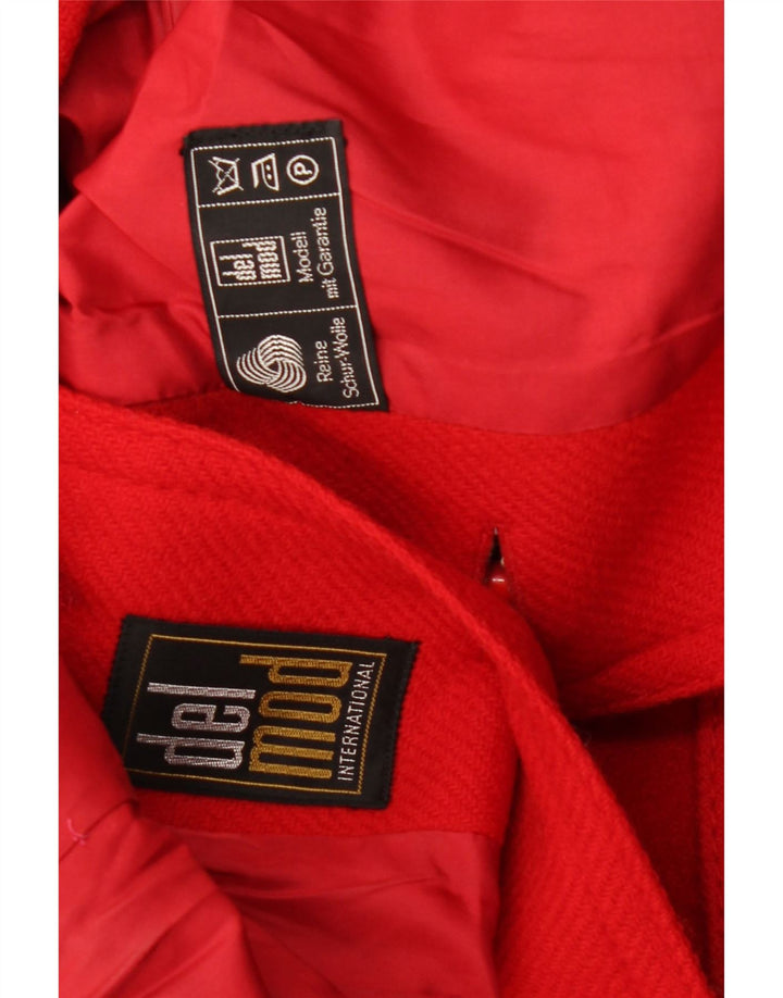 DEL MOD Płaszcz damski UK 12 Średniej czerwonej wełny