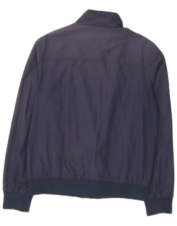 Wrangler Mens Bomber Jacket UK 40 Large Navy Blue Cotton