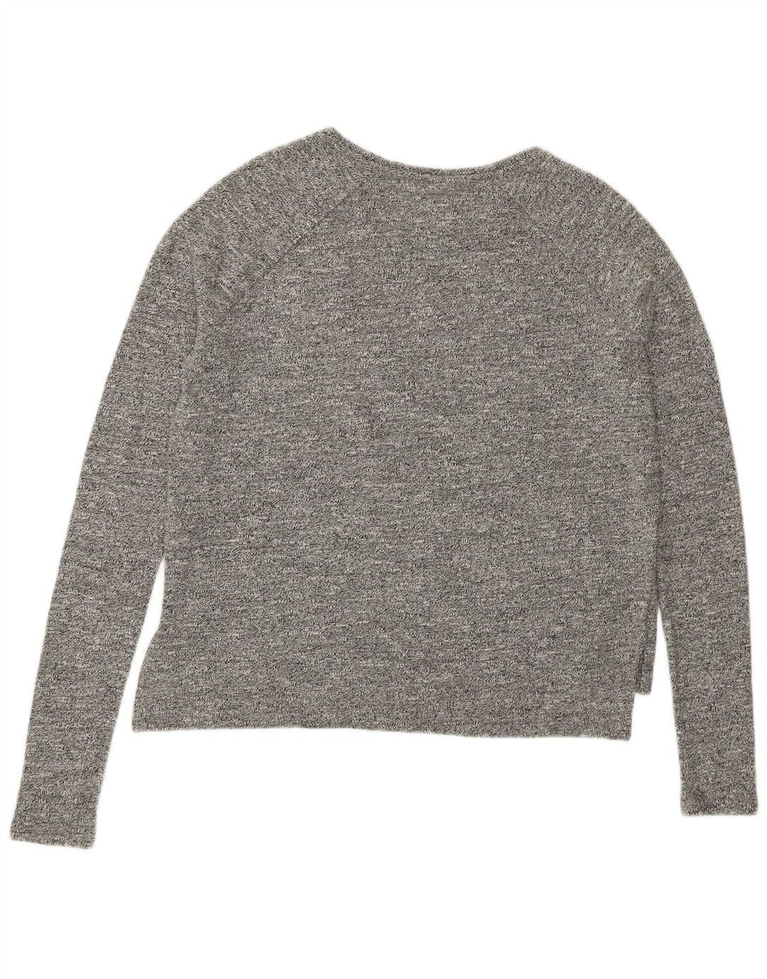 SUPERDRY Damski top oversize z grafiką, długim rękawem, UK 10, mały, szary, bawełniany