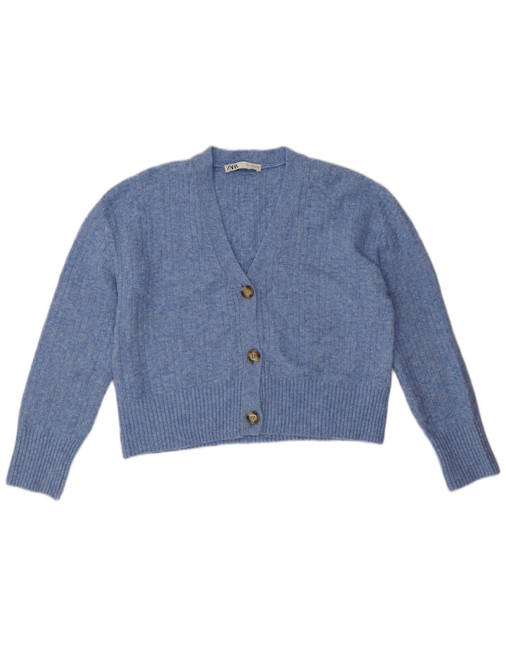 Damski sweter oversize Zara UK 10, mały, niebieski poliester