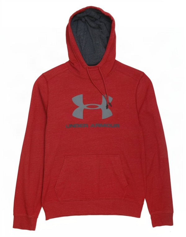 Męski sweter z kapturem Under Armour z grafiką, duży, bordowy, bawełniany